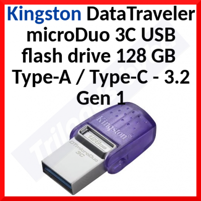 Kingston Technology DataTraveler microDuo 3C USB flash drive 128 GB USB Type-A / USB Type-C 3.2 Gen 1 (3.1 Gen 1) DTDUO3CG3/128GB